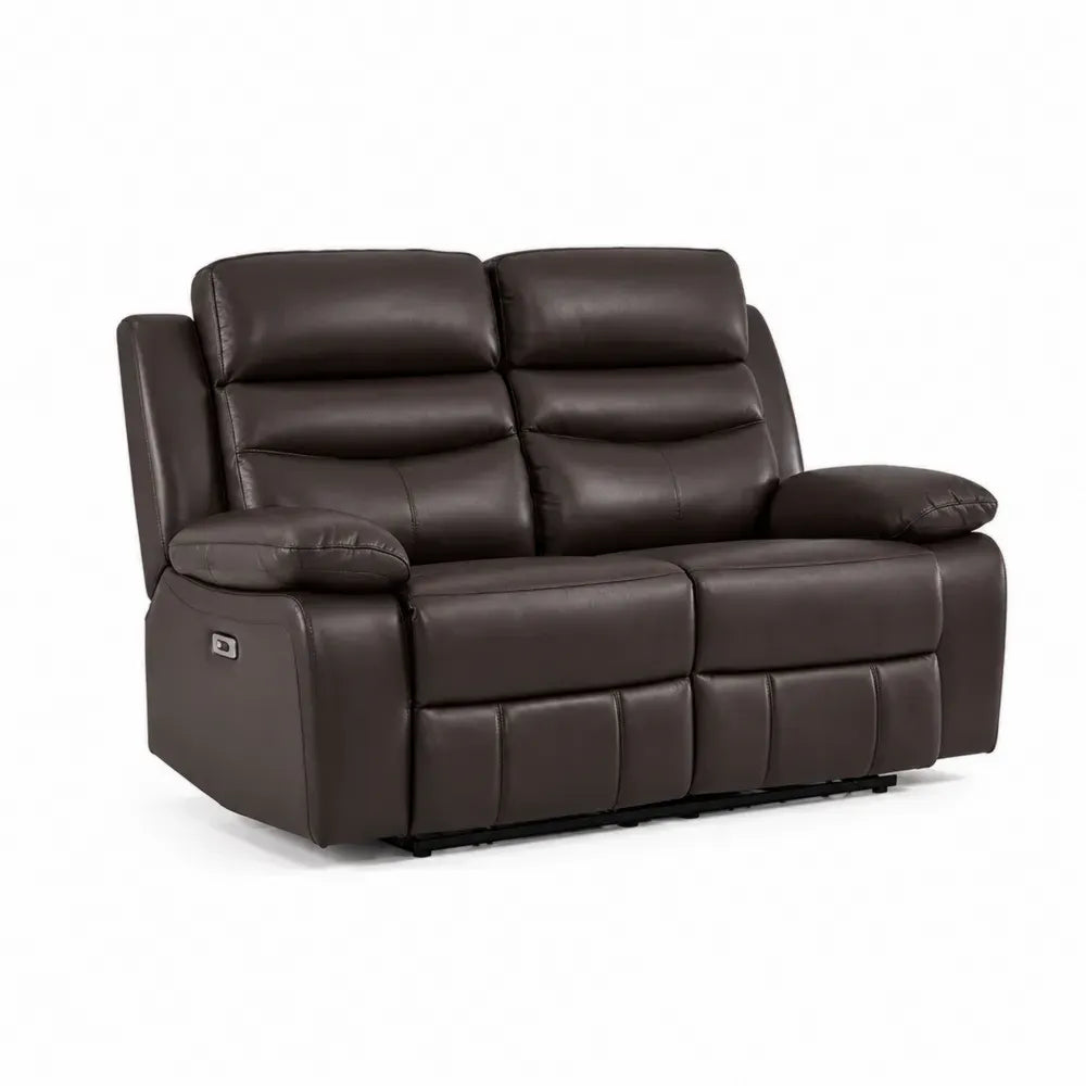 2-Sitzer Relaxsofa mit elektrischer Funktion PU-Kunstleder Schaumstoff rechteckig Dunkelbraun 160 x 95 x 102 cm