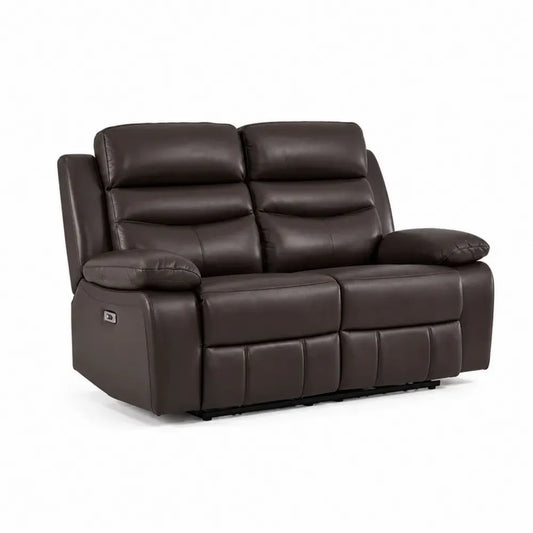 2-Sitzer Relaxsofa mit elektrischer Funktion PU-Kunstleder Schaumstoff rechteckig Dunkelbraun 160 x 95 x 102 cm