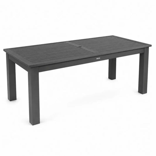 Gartentisch Lamellentisch 200 x 100 x 74 cm rechteckig Aluminiumlegierung pulverbeschichtet Anthrazit